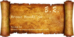 Brosz Roxána névjegykártya